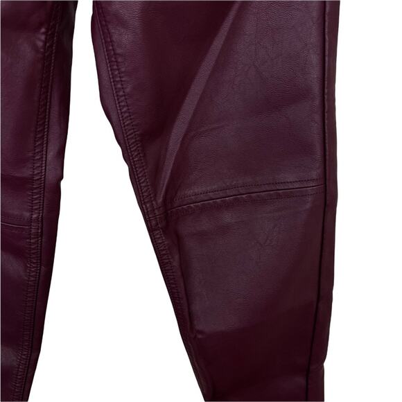 H&M Faux Leather Pants Skinny Fit in Burgundy Size 2 - Picture 6 of 12
